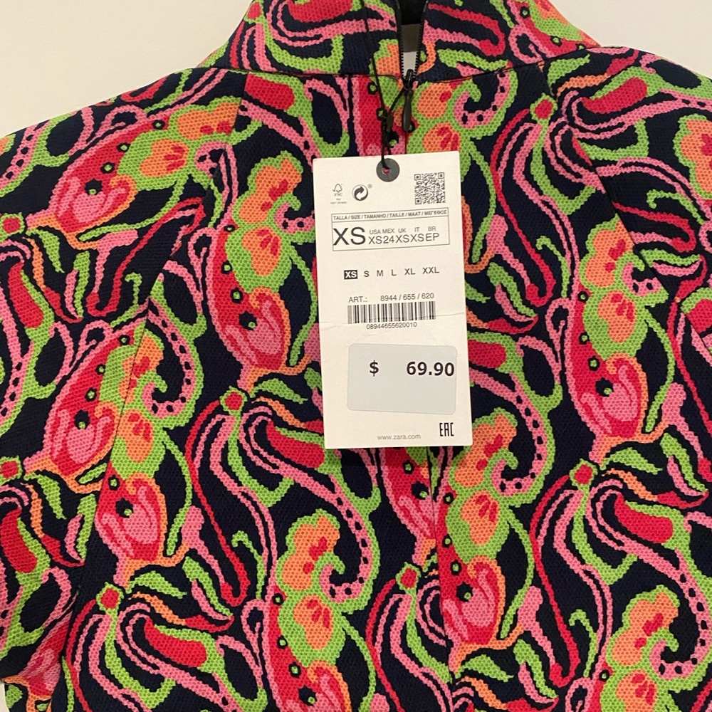 NWT ZARA multi color mini dress - Picture 11 of 15